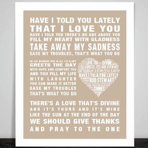 Rod Stewart Have I told you lately Music Love Song Lyrics Wall Art Print. Home Decor Framed Picture Poster Gift Free UK Postage