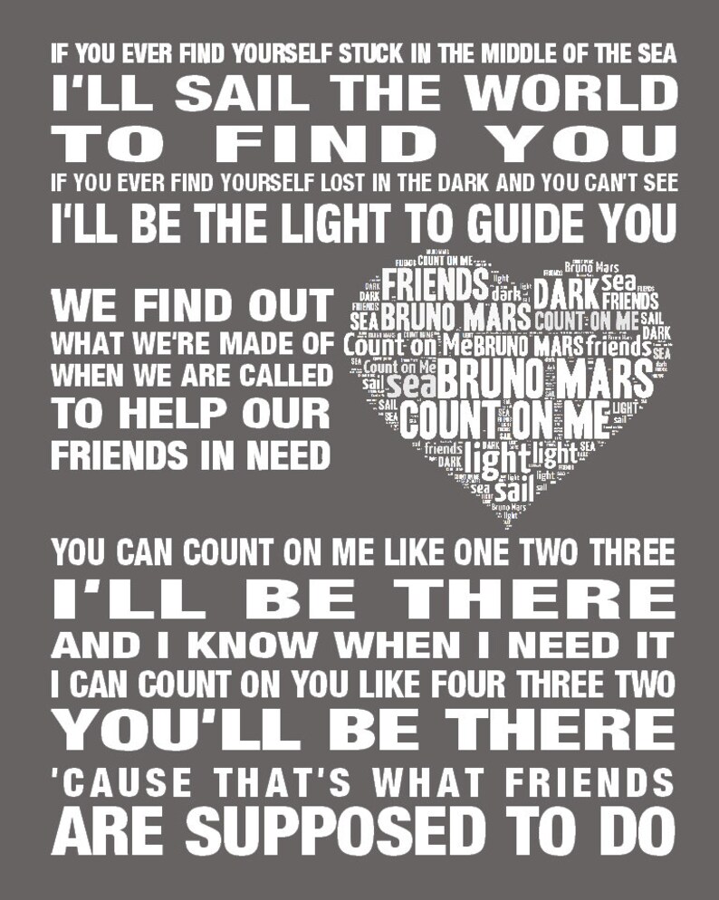 Home Decor No Frame Bruno Mars Count On Me Song Print Lyrics Poster Lyrics Art Alp Prodavnica Rs Home Decor No Frame Bruno Mars Count On Me Song Print Lyrics Poster Lyrics Art Alp Prodavnica Rs
