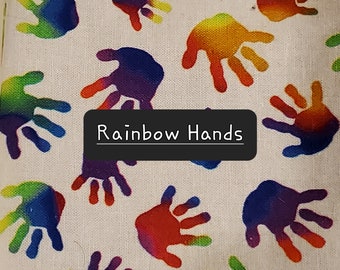 Bolsa de dados mini/auriculares, manos de arcoíris