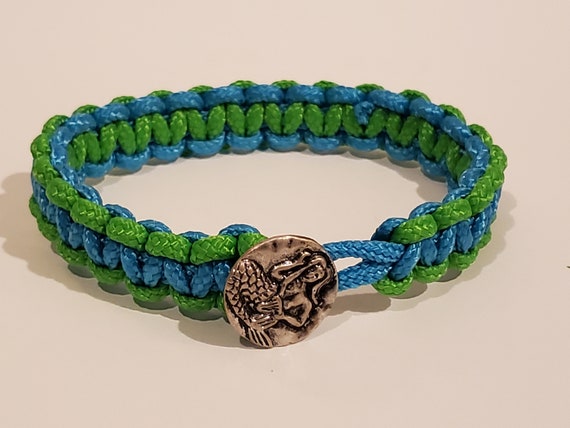 Green and blue paracord bracelet deals