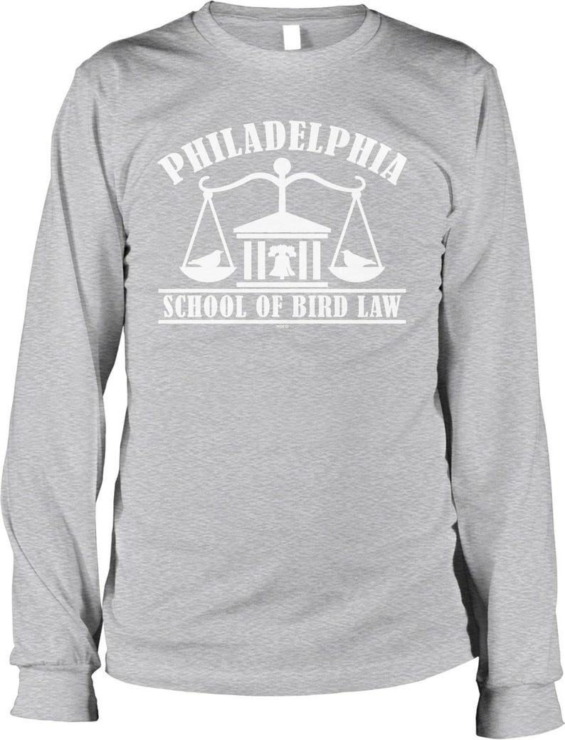 Philadelphia School of Bird Law Men's Long Sleeve Shirt, NOFO_02776 Sport Grey