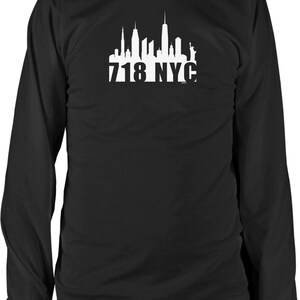 718 NYC Skyline Men's Long Sleeve Shirt, NOFO_01833
