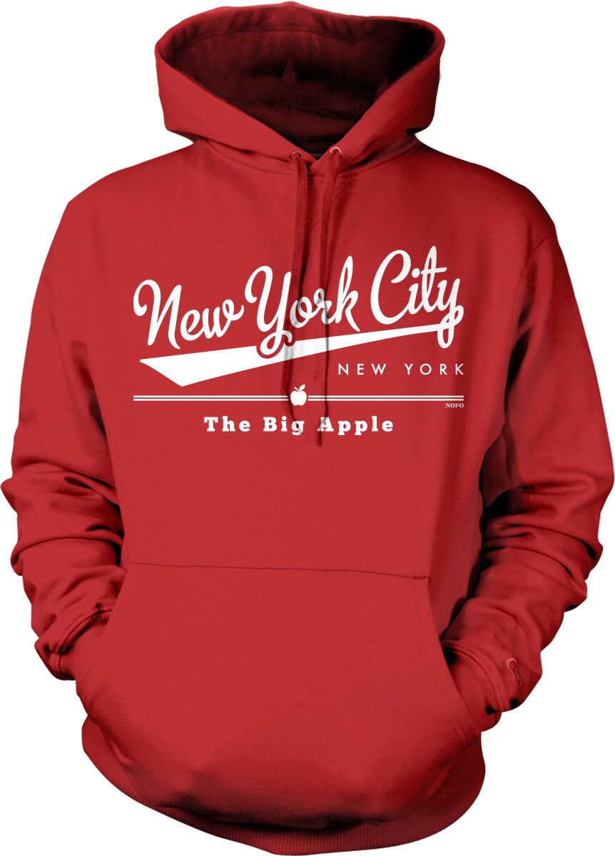 New York City, New York, the Big Apple Hooded Sweatshirt