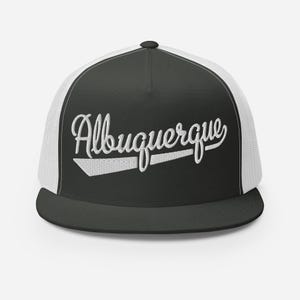 Albuquerque Script Baseball Font Snapback Trucker Hat NOFO_H034