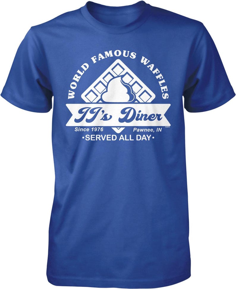 JJ's Diner, Waffles Famosos en Todo el Mundo Camiseta para Hombre, NOFO_02795 Royal