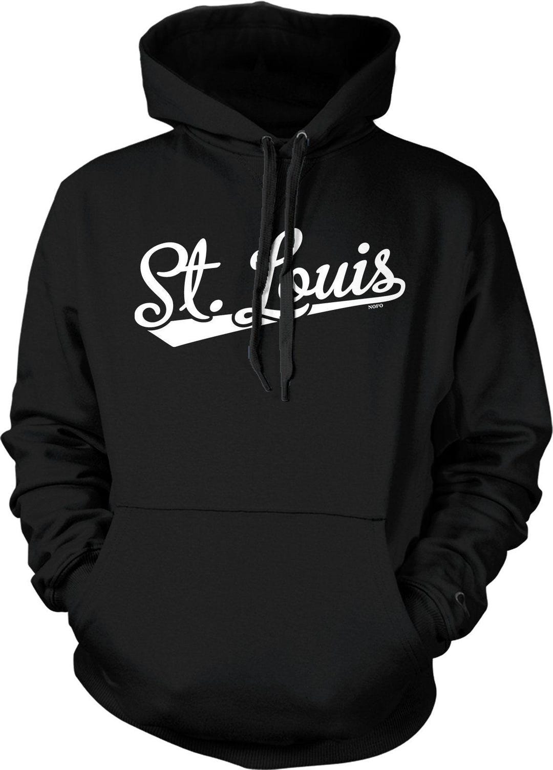 St. Louis Script Logo Hoodie, Baseball Font, Soft Cotton Blend (S-XXL ...