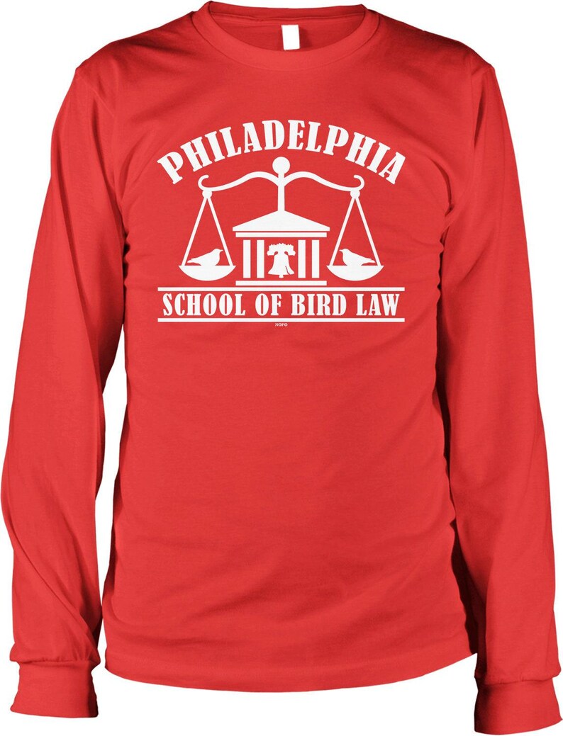 Philadelphia School of Bird Law Men's Long Sleeve Shirt, NOFO_02776 Red
