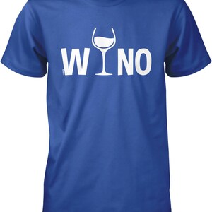 A blue t-shirt with the text "WNO" printed on it.
