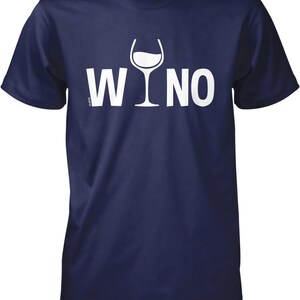 A navy blue t-shirt with the word "WNO" printed on it in white text.