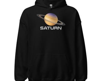 Planet Saturn Hoodie: Soft Unisex Sweatshirt with Space Design