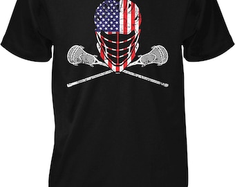American Lacrosse Helmet and Sticks Men's T-shirt, NOFO_01709
