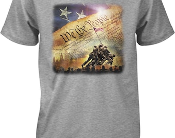 Camiseta con bandera estadounidense - Camisa cómoda de algodón para hombre con gráfico vintage, NOFO_01621