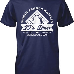 JJ's Diner, Waffles Famosos en Todo el Mundo Camiseta para Hombre, NOFO_02795 Navy