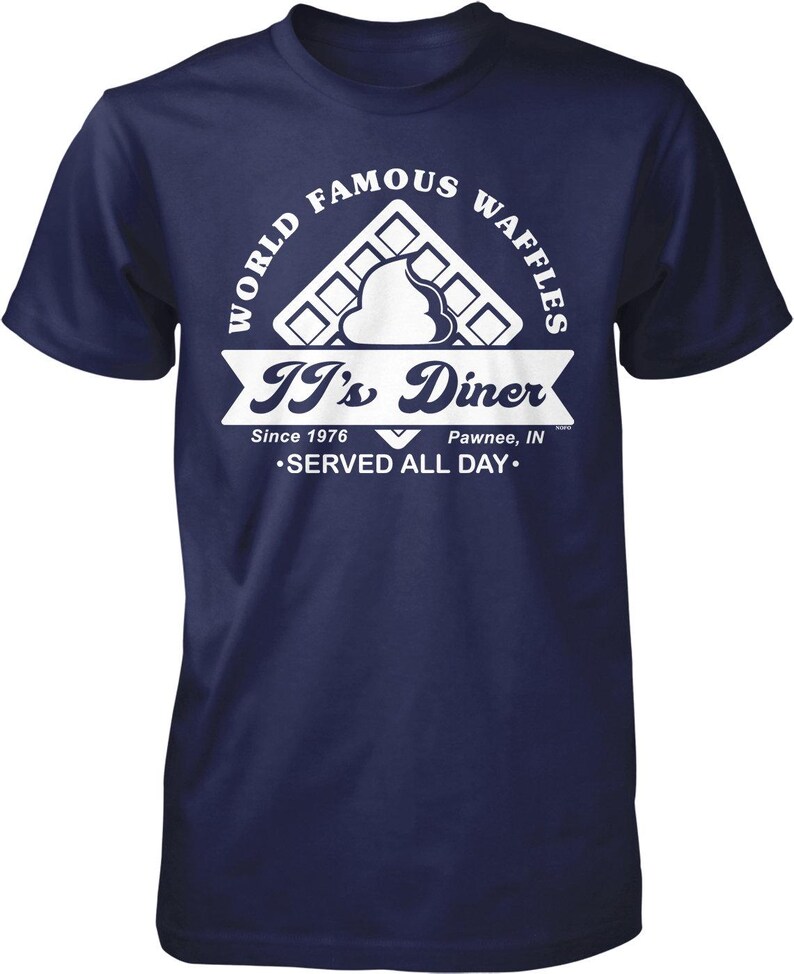 JJ's Diner, Waffles Famosos en Todo el Mundo Camiseta para Hombre, NOFO_02795 Navy