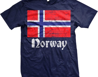 Men's Norwegian Flag T-shirt: Norge Pride - Lightweight Cotton, NOFO_00019