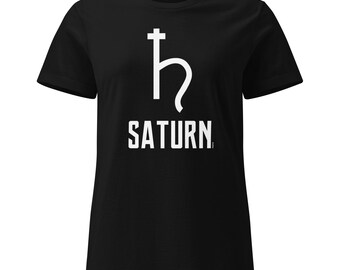 Saturn-symbool damesT-shirt, zacht katoen (semi-getailleerd, lichtgewicht)