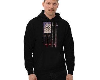 Distressed American Angeln Flagge Unisex Hoodie