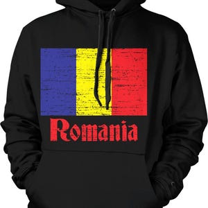 Romanian Flag Sweatshirt: Pride Hoodie (Unisex Sizes S to XXL), NOFO_00048
