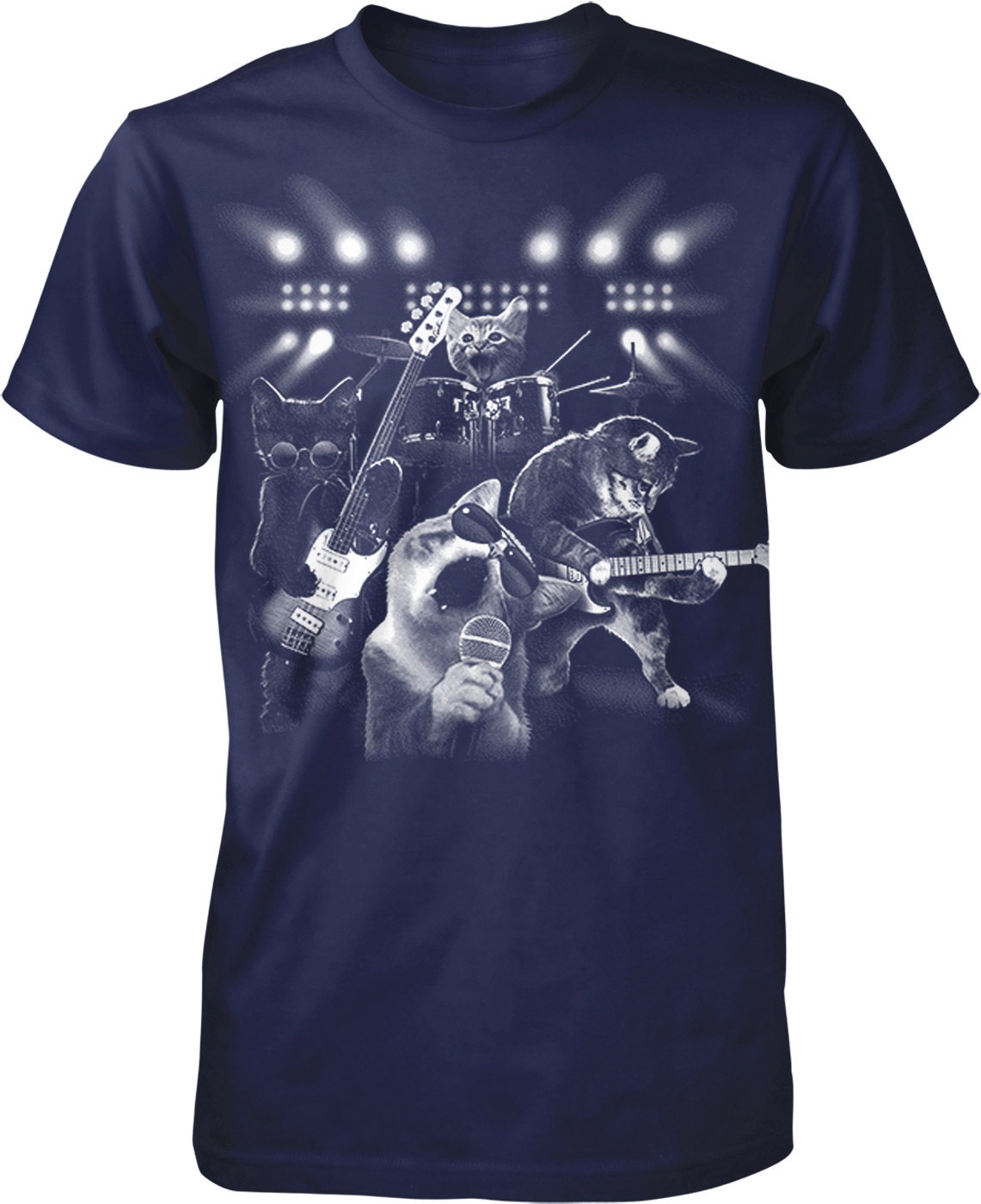 Cat Rock Band Cats Playing Guitar and Drums Men's - Etsy