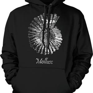 Mollusc Print, Shimmery Finish Hooded Sweatshirt, NOFO_01064