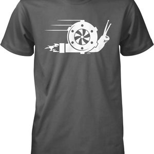Turbo Snail T-Shirt: Racing Style Graphic (Men's Sizes S-XXL), NOFO_01708 Charcoal