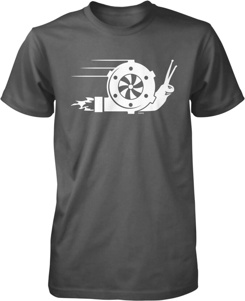 Turbo Snail T-Shirt: Racing Style Graphic (Men's Sizes S-XXL), NOFO_01708 Charcoal
