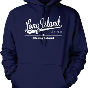 Long Island Hoodie Sweatshirt: Cozy Unisex Pullover with Pocket, NOFO_01173 Navy