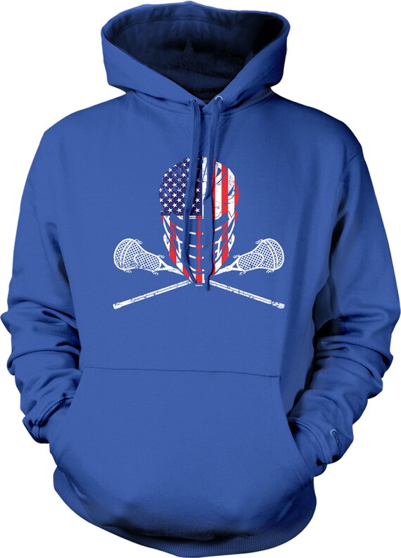 USA Lacrosse Helmet and Sticks Hooded Sweatshirt NOFO 01709 Etsy