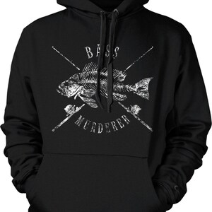 Fishing Hoodie, Bass Murderer Graphic, Casual Wear (S-XXL), NOFO_01599