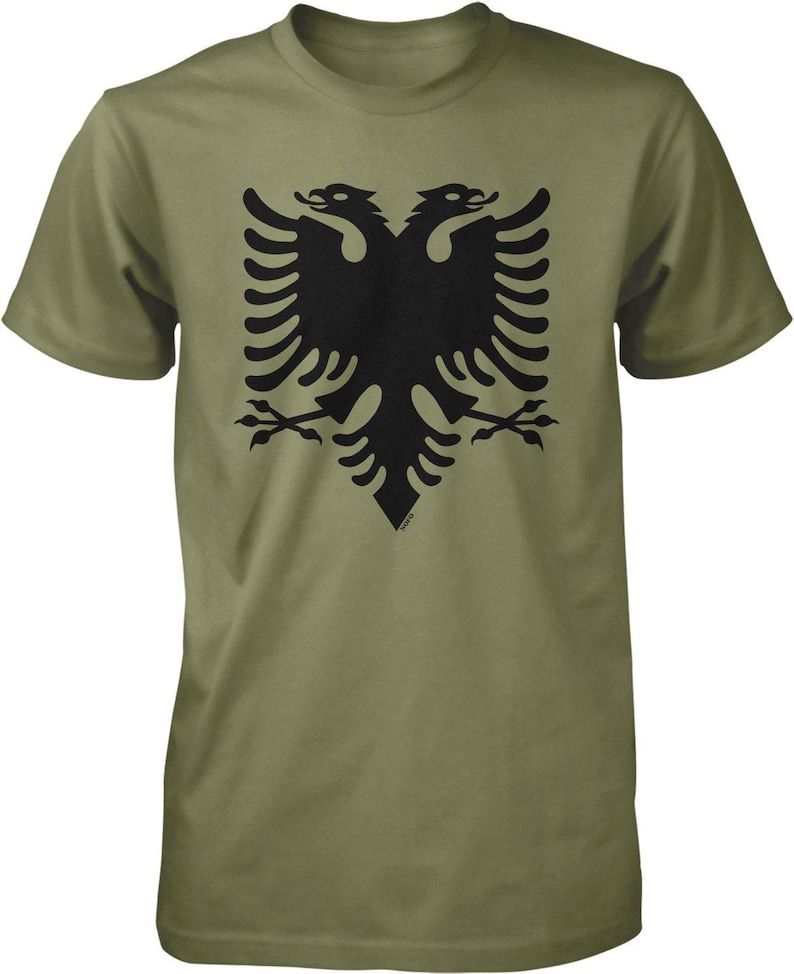 Camiseta para hombre con águila bicéfala de Albania, NOFO_02049 Military Green