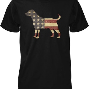 Vintage American Flag Labrador Retriever Men's T-shirt, NOFO_01616