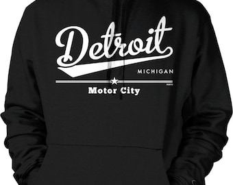 Detroit, Michigan, Motor City Hooded Sweatshirt, NOFO_00877