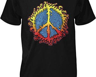 Men's Cotton Peace T-Shirt, Colorful Design (S-3XL), NOFO_01595