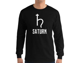 Shirt met Saturn-symbool: uniseks lange mouw (katoen, klassieke pasvorm)