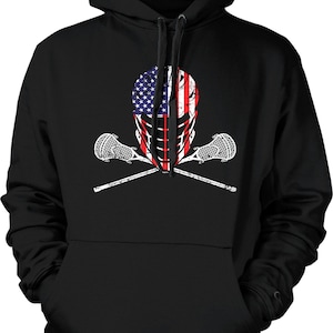 American Lacrosse Helmet and Sticks Hooded Sweatshirt, NOFO_01709