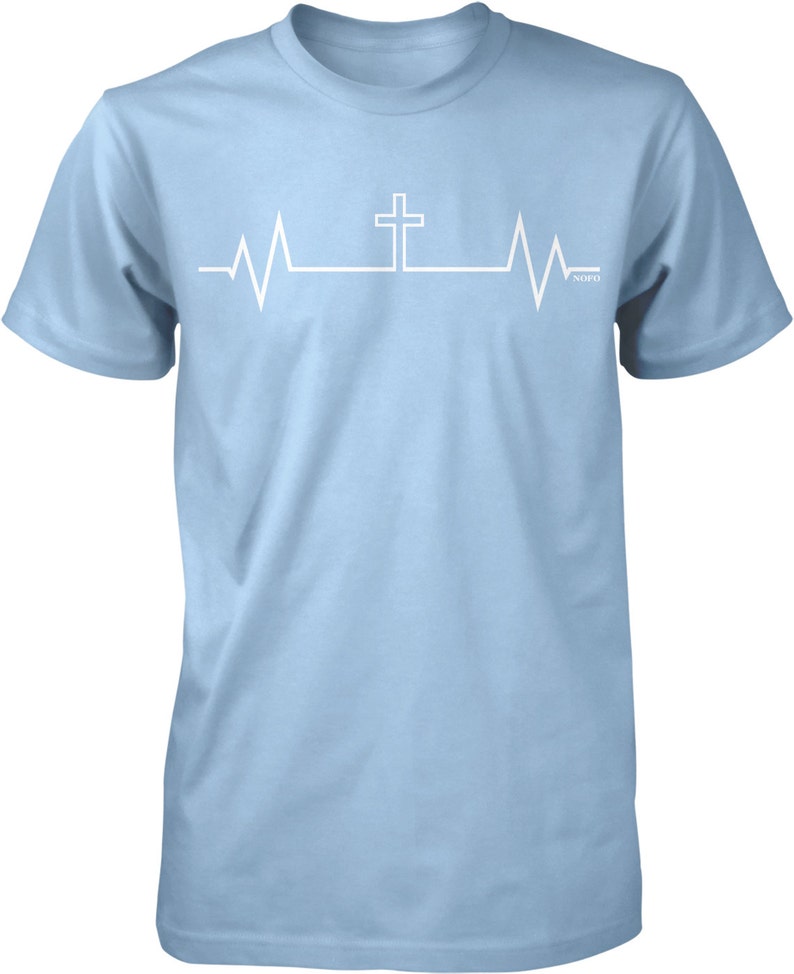 Christian Heartbeat Cross Heartbeat Men's T-shirt - Etsy