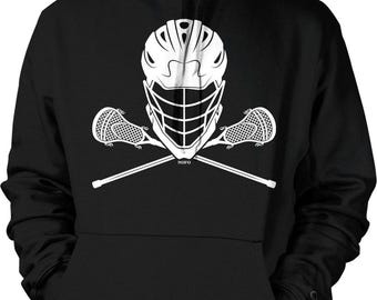 Lacrosse Helmet and Sticks Hooded Sweatshirt, NOFO_00665