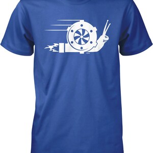 Turbo Snail T-Shirt: Racing Style Graphic (Men's Sizes S-XXL), NOFO_01708 Royal