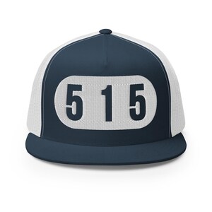 515 Des Moines Snapback Trucker Hat | Five-Panel Mesh Back | Flat Bill Streetwear Cap, Adjustable Fit
