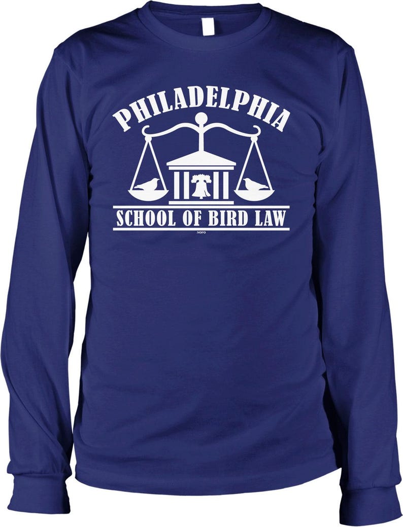 Philadelphia School of Bird Law Men's Long Sleeve Shirt, NOFO_02776 Navy
