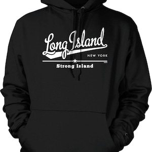 Long Island Hoodie Sweatshirt: Cozy Unisex Pullover with Pocket, NOFO_01173 Black