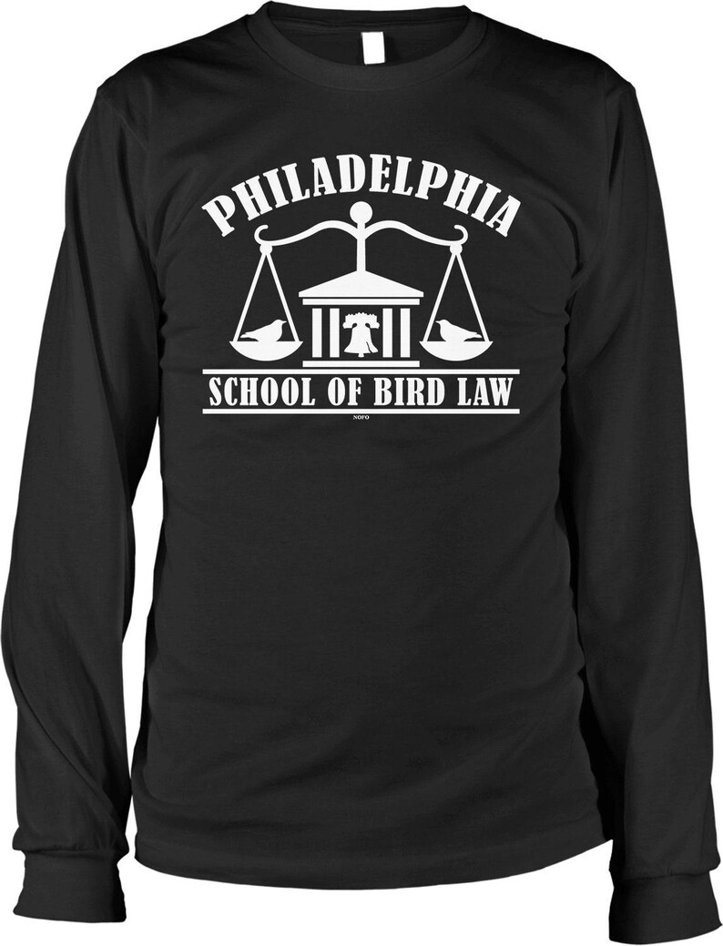 Philadelphia School of Bird Law Men's Long Sleeve Shirt, NOFO_02776 Black