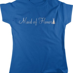 Metallic Silver Maid of Honor, Matron of Honor Women&#39;s T-shirt, NOFO_00130