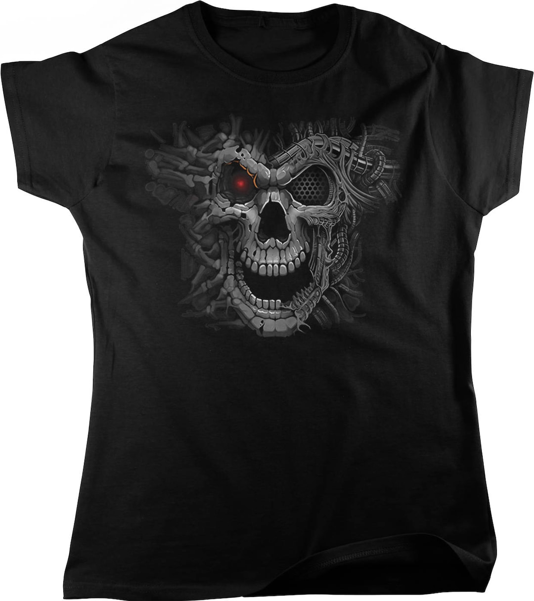 Cyborg Skull Women's T-shirt, NOFO_01090 - Etsy Cyborg Skull Women's T-shirt, NOFO_01090 - Etsy