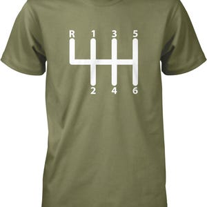 6-Speed Manual Transmission T-Shirt: Gear Stick Shift Design, NOFO_00523