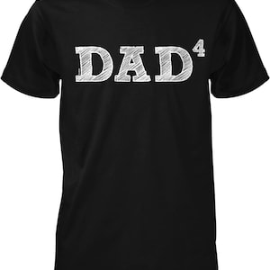 Dad of Four Cotton T-Shirt, Kids Number Print, NOFO_00472