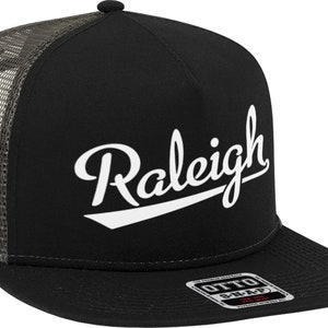 Raleigh Script Baseball Font Snapback Trucker Hat NOFO_H020