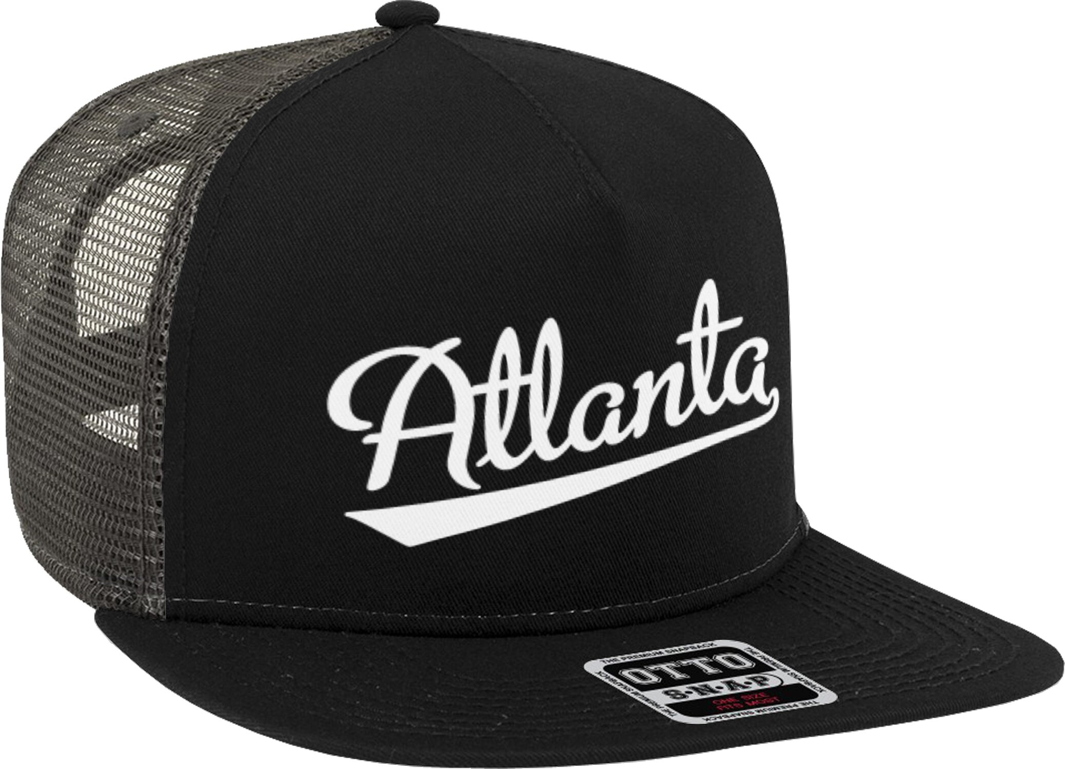 Atlanta Script Baseball Font Snapback Trucker Hat NOFO_H024 - Etsy