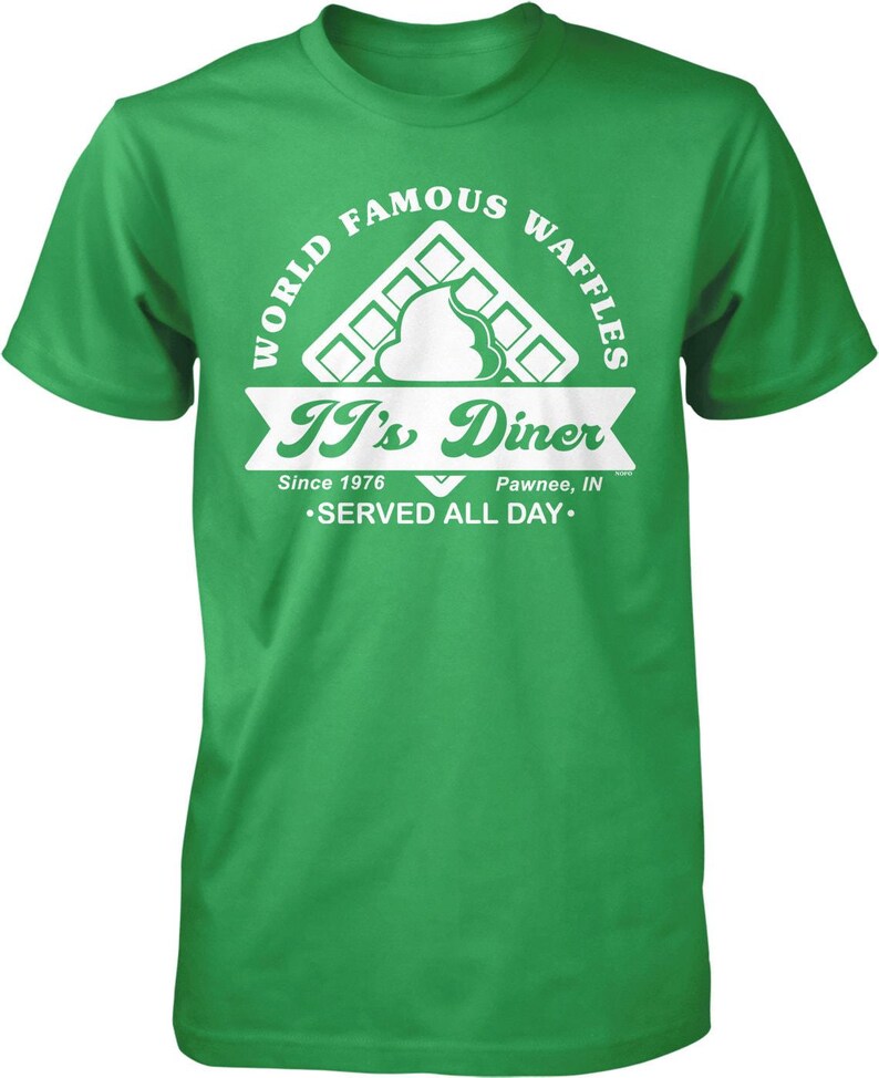 JJ's Diner, Waffles Famosos en Todo el Mundo Camiseta para Hombre, NOFO_02795 Irish Green