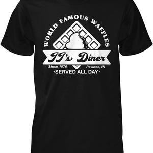 JJ's Diner, Waffles Famosos en Todo el Mundo Camiseta para Hombre, NOFO_02795 Black